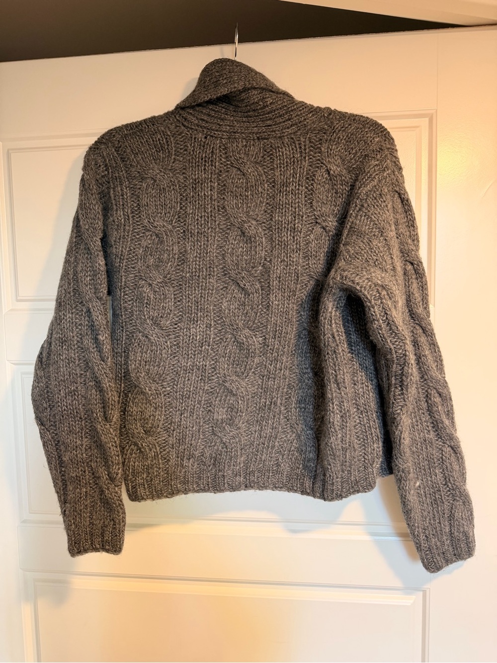 J. Crew Gray Cable-Knit Shawl Cardigan with Button Front - Picture 3 of 3